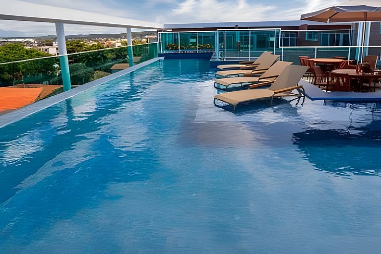 Flat Azzurro, frente mar em Carneiros