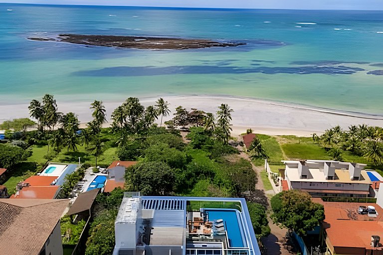 Flat Azzurro, frente mar em Carneiros