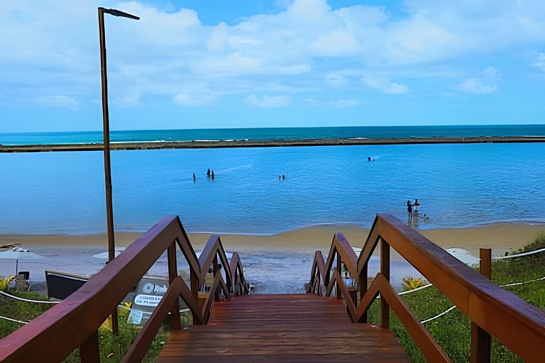 Flat Terrazza, térreo beira-mar em Muro Alto