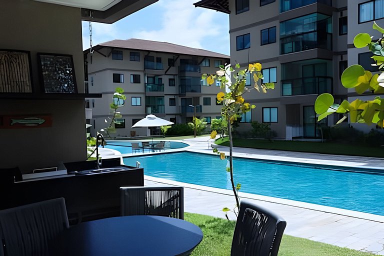 Flat Terrazza, térreo beira-mar em Muro Alto