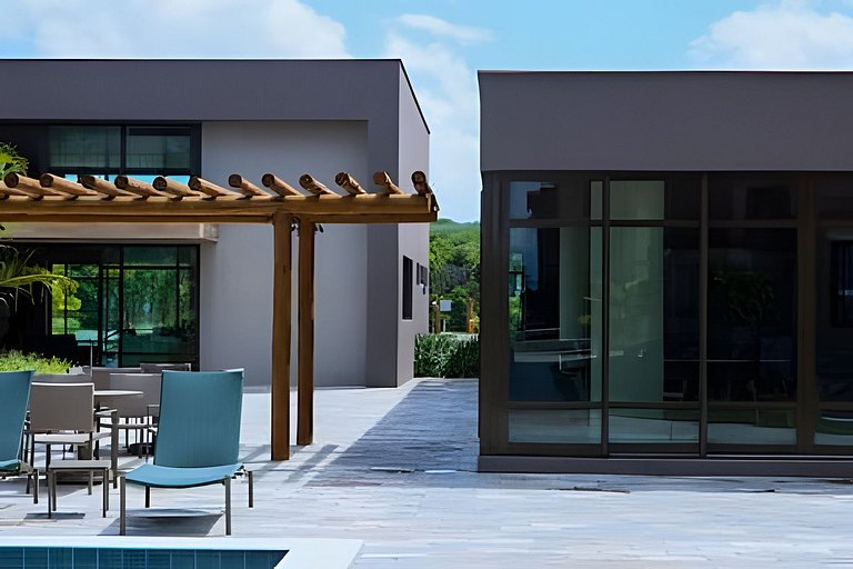 Flat Terrazza, térreo beira-mar em Muro Alto