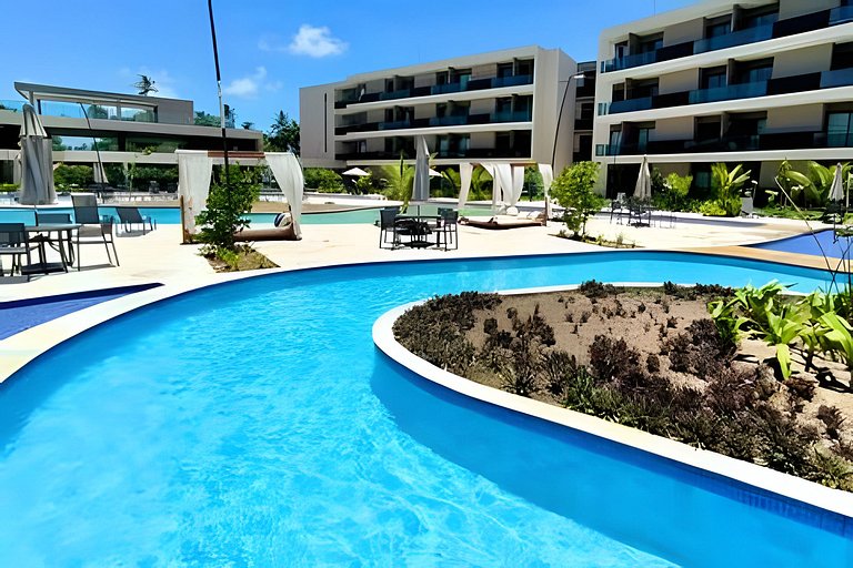 Flat Nalu | Muro Alto: piscina, kids e restaurante
