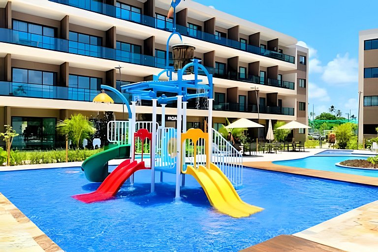 Flat Nalu | Muro Alto: piscina, kids e restaurante